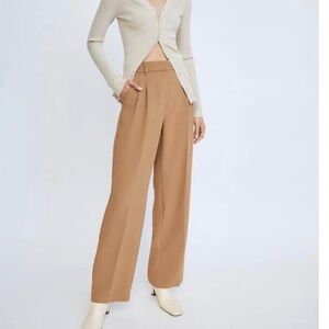 Aritzia Tan Effortless Trousers